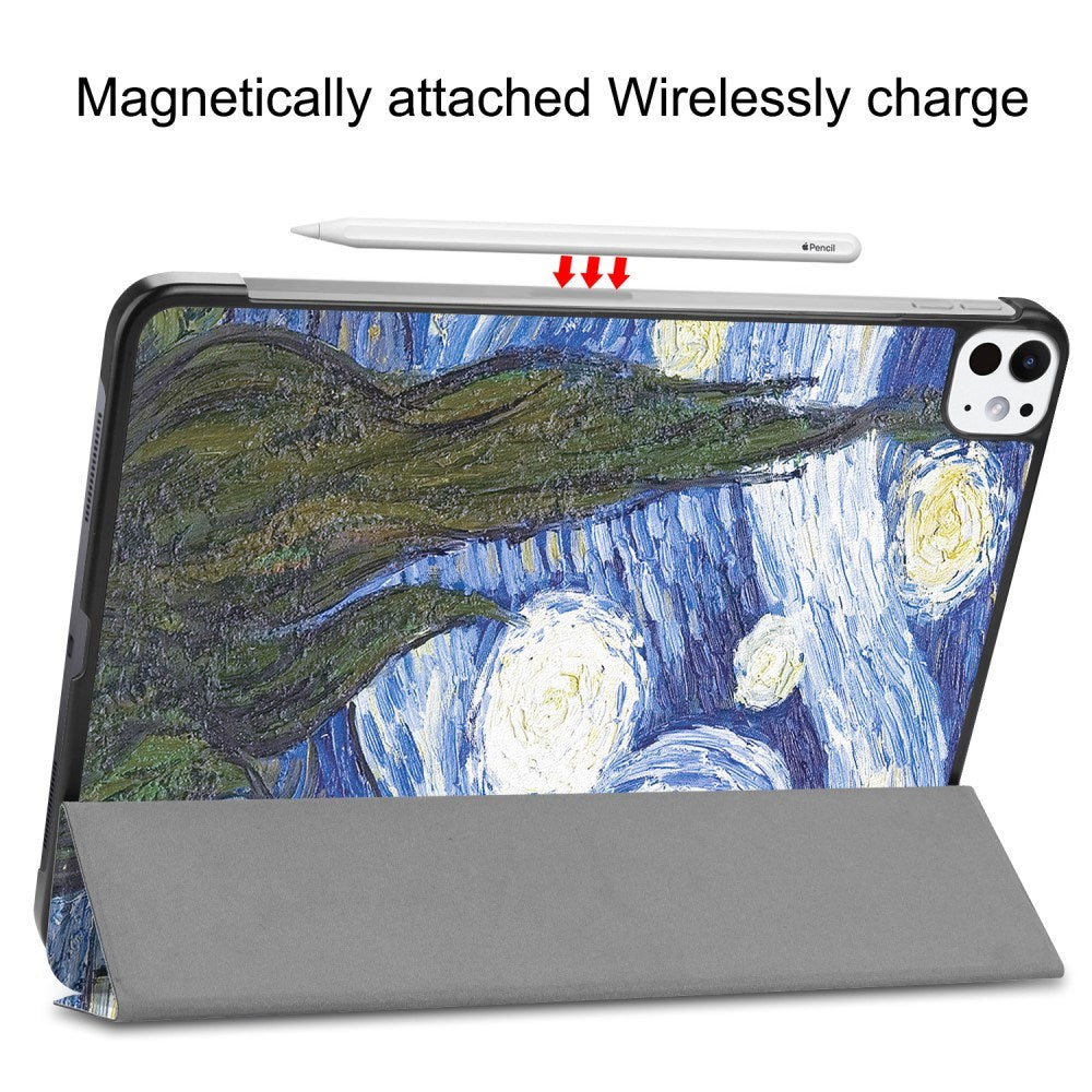 EIDERWOOD iPad Pro 11" (2025 / 2024) Tri-Fold Deksel i Kunstskinn med Sleep-Funksjon - Himmel
