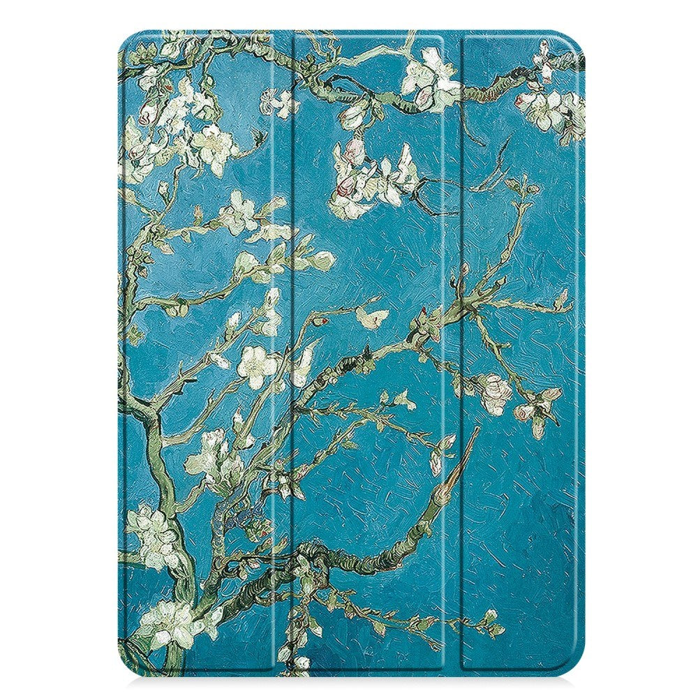 EIDERWOOD iPad Pro 11" (2025 / 2024) Tri-Fold Deksel i Kunstskinn med Sleep-Funksjon - Blomstergrener