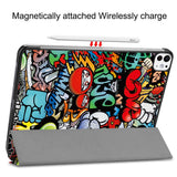 EIDERWOOD iPad Pro 11" (2025 / 2024) Tri-Fold Deksel i Kunstskinn med Sleep-Funksjon - Graffiti