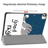 EIDERWOOD iPad Pro 11" (2025 / 2024) Tri-Fold Deksel i Kunstskinn med Sleep-Funksjon - Katt