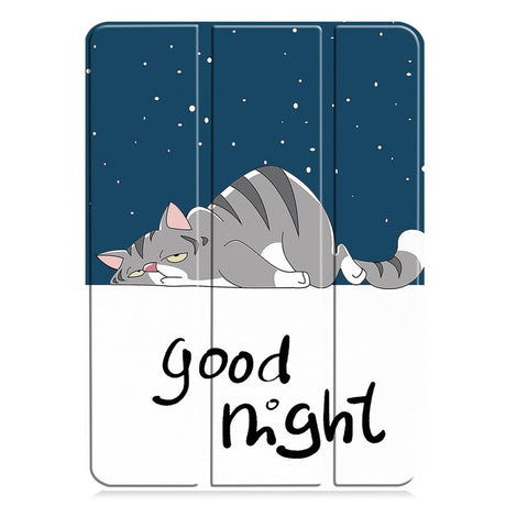 EIDERWOOD iPad Pro 11" (2025 / 2024) Tri-Fold Deksel i Kunstskinn med Sleep-Funksjon - Katt