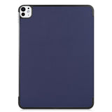 EIDERWOOD iPad Pro 11" (2025 / 2024) Tri-Fold Skinn Flip Deksel - Mørke Blå