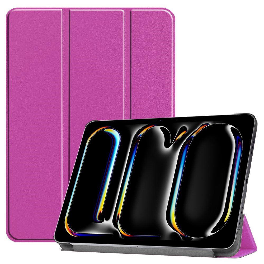 EIDERWOOD iPad Pro 11" (2025 / 2024) Tri-Fold Skinn Flip Deksel - Lilla