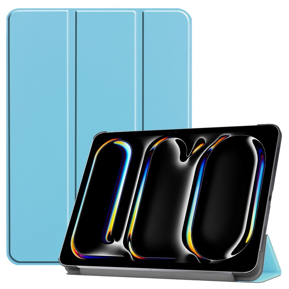 EIDERWOOD iPad Pro 11" (2025 / 2024) Tri-Fold Skinn Flip Deksel - Lyse Blå