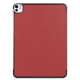 EIDERWOOD iPad Pro 11" (2025 / 2024) Tri-Fold Skinn Flip Deksel - Vinrød