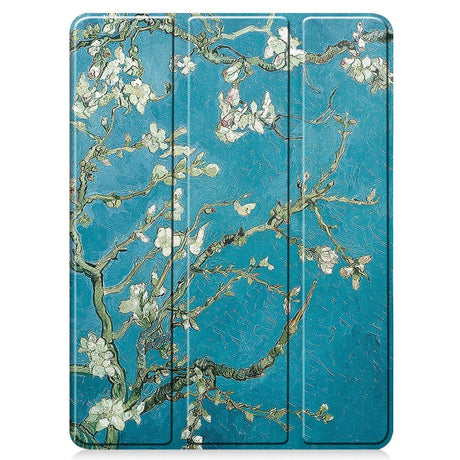 EIDERWOOD iPad Pro 11" (2025 / 2024) Tri-Fold Kunstskinn Flip Deksel m. Våkne / Sove Funksjon - Blomster