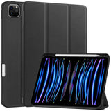 EIDERWOOD iPad Pro 11" (2025 / 2024) Tri-Fold Kunst Skinn Deksel med Apple Pencil Holder - Svart