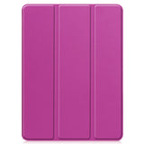 EIDERWOOD iPad Pro 11" (2025 / 2024) Tri-Fold Kunst Skinn Deksel med Apple Pencil Holder - Lilla