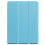 EIDERWOOD iPad Pro 11" (2025 / 2024) Tri-Fold Kunst Skinn Deksel med Apple Pencil Holder - Blå