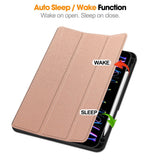 EIDERWOOD iPad Pro 11" (2025 / 2024) Tri-Fold Kunst Skinn Deksel med Apple Pencil Holder - Rose Gold