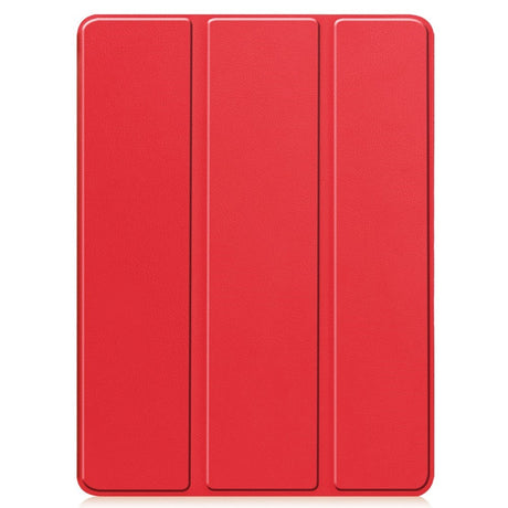 EIDERWOOD iPad Pro 11" (2025 / 2024) Tri-Fold Kunst Skinn Deksel med Apple Pencil Holder - Rød