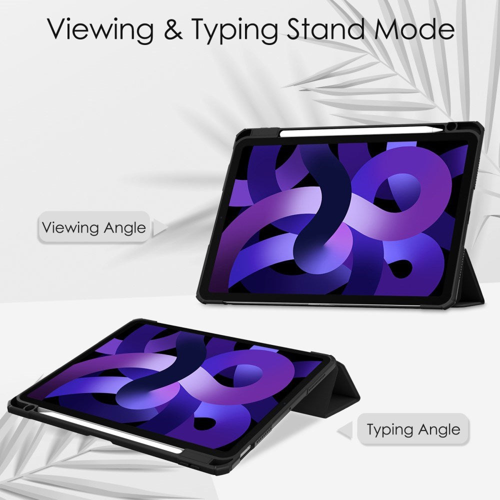 EIDERWOOD iPad Air 11" (2026 / 2025 / 2024) Hybrid Flip Deksel med Pennholder - Svart og Gjennomsiktig