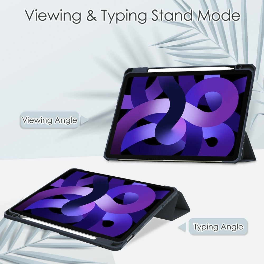EIDERWOOD iPad Air 11" (2026 / 2025 / 2024) Hybrid Flip Deksel med Pennholder - Blå og Gjennomsiktig