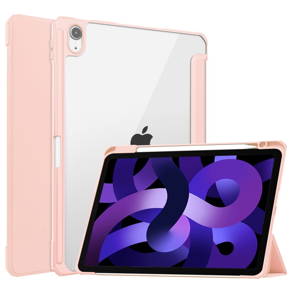 EIDERWOOD iPad Air 11" (2026 / 2025 / 2024) Hybrid Flip Deksel med Pennholder - Pink og Gjennomsiktig