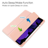 EIDERWOOD iPad Air 11" (2026 / 2025 / 2024) Hybrid Flip Deksel med Pennholder - Pink og Gjennomsiktig