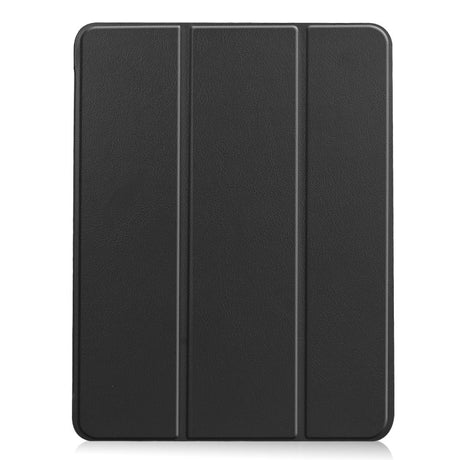 EIDERWOOD iPad Air 11" (2026 / 2025 / 2024) Litchi Tri-Fold Skinn Deksel med Apple Pencil Holder - Svart