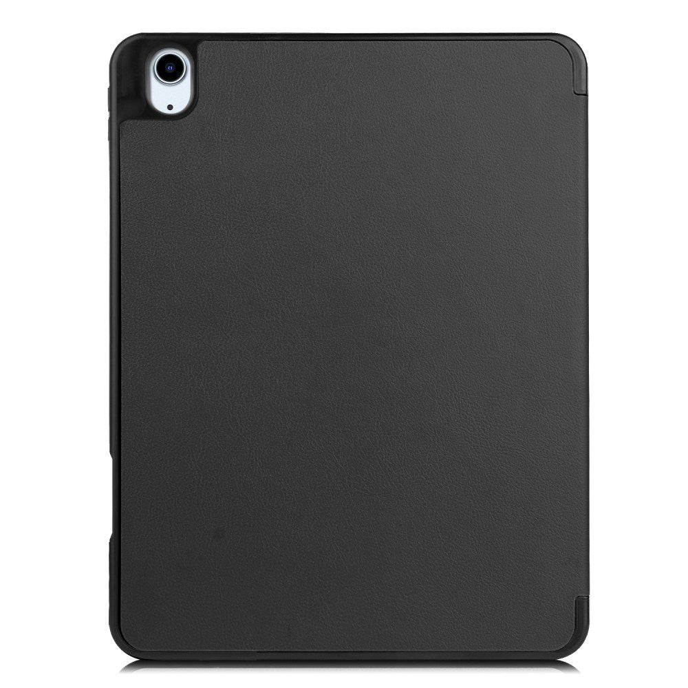 EIDERWOOD iPad Air 11" (2026 / 2025 / 2024) Litchi Tri-Fold Skinn Deksel med Apple Pencil Holder - Svart