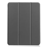 EIDERWOOD iPad Air 11" (2026 / 2025 / 2024) Litchi Tri-Fold Skinn Deksel med Apple Pencil Holder - Grå