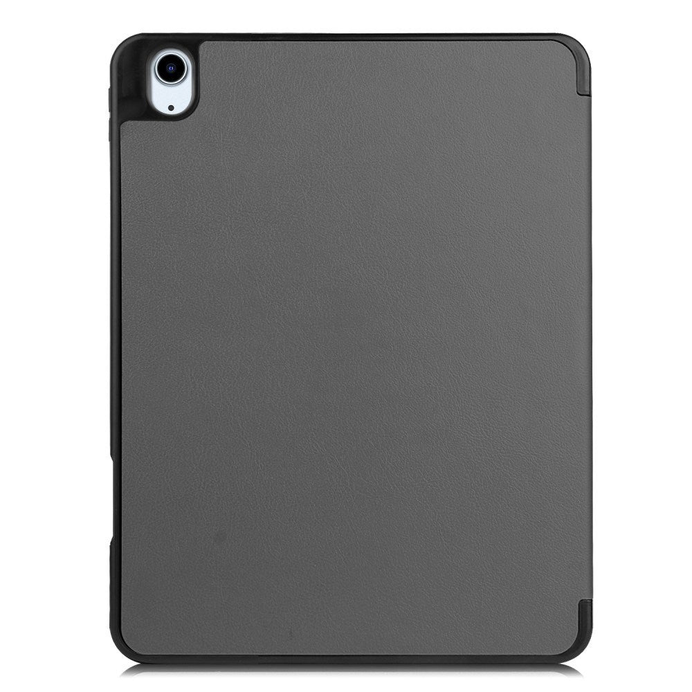 EIDERWOOD iPad Air 11" (2026 / 2025 / 2024) Litchi Tri-Fold Skinn Deksel med Apple Pencil Holder - Grå