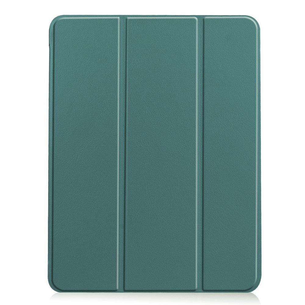 EIDERWOOD iPad Air 11" (2026 / 2025 / 2024) Litchi Tri-Fold Skinn Deksel med Apple Pencil Holder - Grønn