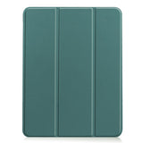 EIDERWOOD iPad Air 11" (2026 / 2025 / 2024) Litchi Tri-Fold Skinn Deksel med Apple Pencil Holder - Grønn
