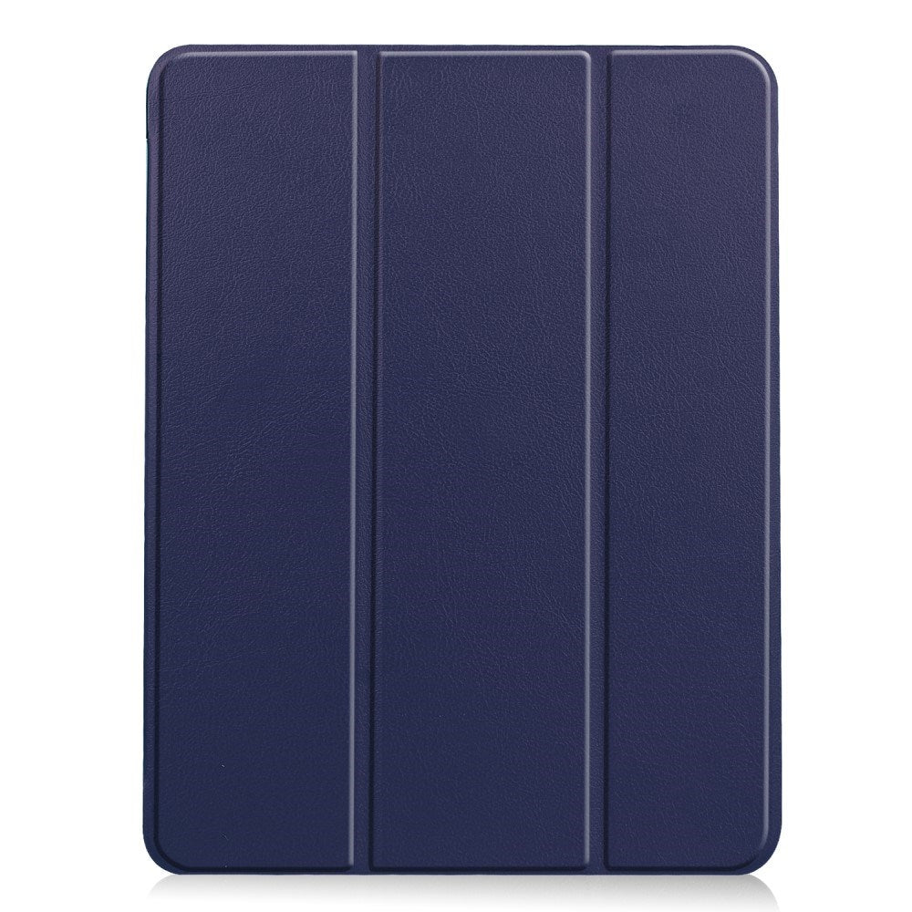 EIDERWOOD iPad Air 11" (2026 / 2025 / 2024) Litchi Tri-Fold Skinn Deksel med Apple Pencil Holder - Mørke Blå