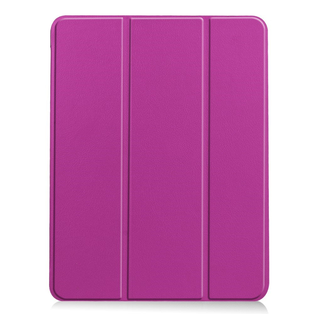 EIDERWOOD iPad Air 11" (2026 / 2025 / 2024) Litchi Tri-Fold Skinn Deksel med Apple Pencil Holder - Lilla