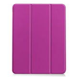 EIDERWOOD iPad Air 11" (2026 / 2025 / 2024) Litchi Tri-Fold Skinn Deksel med Apple Pencil Holder - Lilla