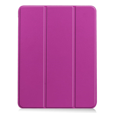 EIDERWOOD iPad Air 11" (2026 / 2025 / 2024) Litchi Tri-Fold Skinn Deksel med Apple Pencil Holder - Lilla