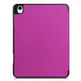 EIDERWOOD iPad Air 11" (2026 / 2025 / 2024) Litchi Tri-Fold Skinn Deksel med Apple Pencil Holder - Lilla