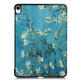 EIDERWOOD iPad Air 11" (2026 / 2025 / 2024) Tri-Fold Kunstskinn Flip Deksel m. Våkne / Sove Funksjon - Hvite Blomster