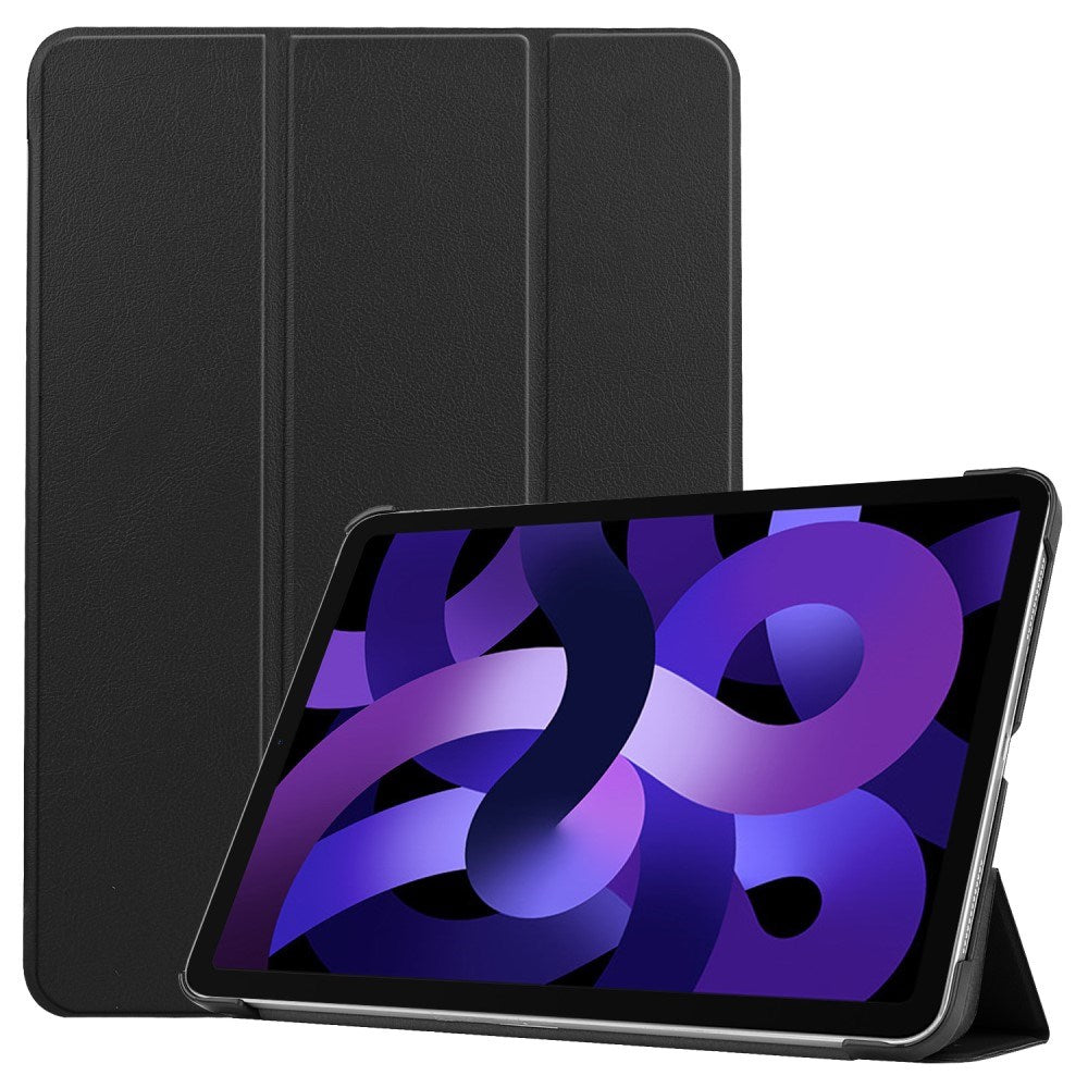 EIDERWOOD iPad Air 11" (2026 / 2025 / 2024) Litchi Tri-Fold Skinn Flip Deksel - Svart