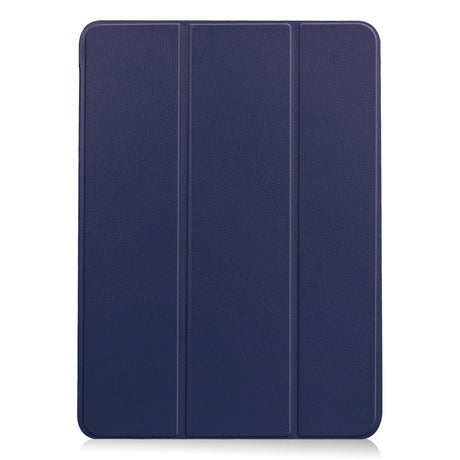EIDERWOOD iPad Air 11" (2026 / 2025 / 2024) Litchi Tri-Fold Skinn Flip Deksel - Blå