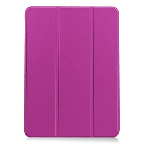 EIDERWOOD iPad Air 11" (2026 / 2025 / 2024) Litchi Tri-Fold Skinn Flip Deksel - Lilla
