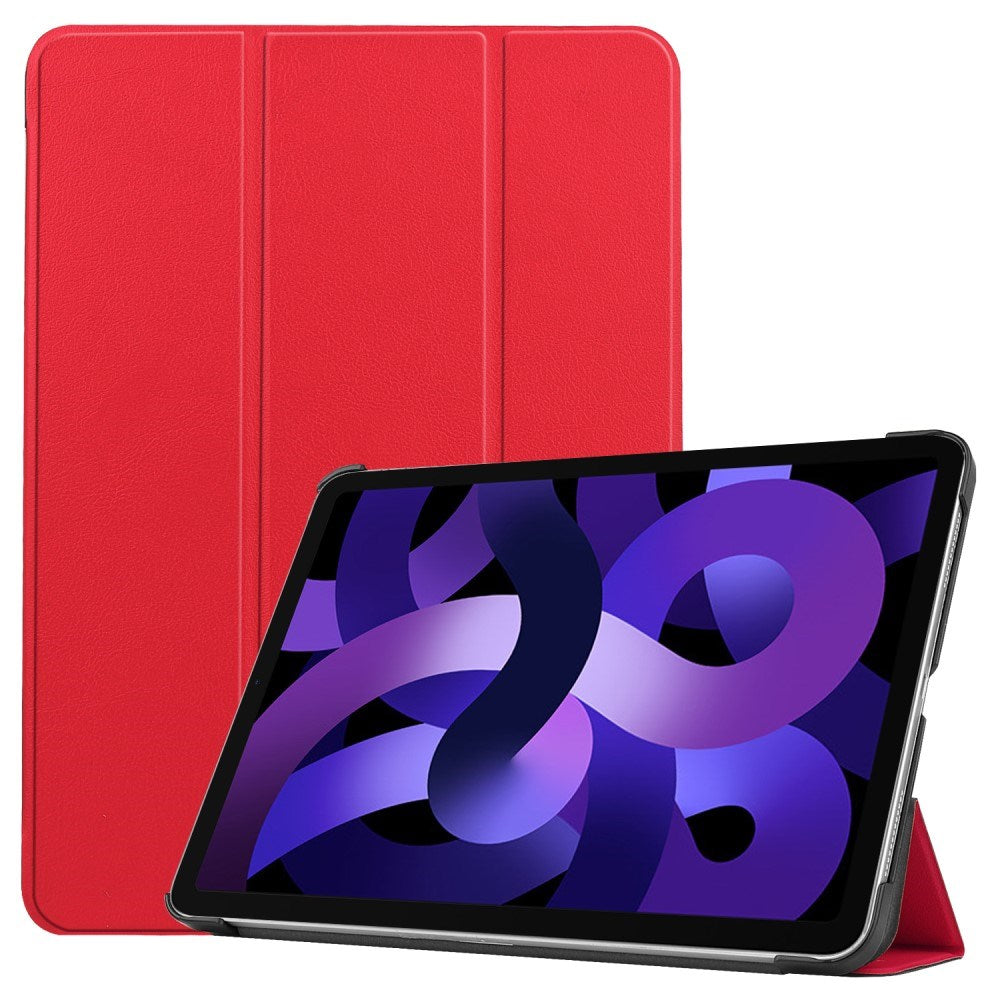 EIDERWOOD iPad Air 11" (2026 / 2025 / 2024) Litchi Tri-Fold Skinn Flip Deksel - Rød