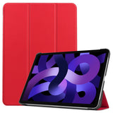 EIDERWOOD iPad Air 11" (2026 / 2025 / 2024) Litchi Tri-Fold Skinn Flip Deksel - Rød