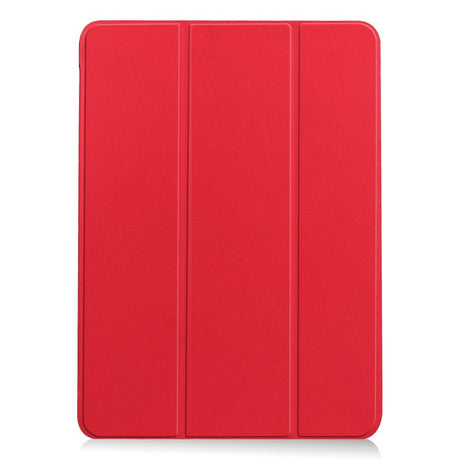 EIDERWOOD iPad Air 11" (2026 / 2025 / 2024) Litchi Tri-Fold Skinn Flip Deksel - Rød