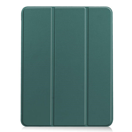EIDERWOOD iPad Air 11" (2026 / 2025 / 2024) Litchi Tri-Fold Skinn Flip Deksel - Grønn