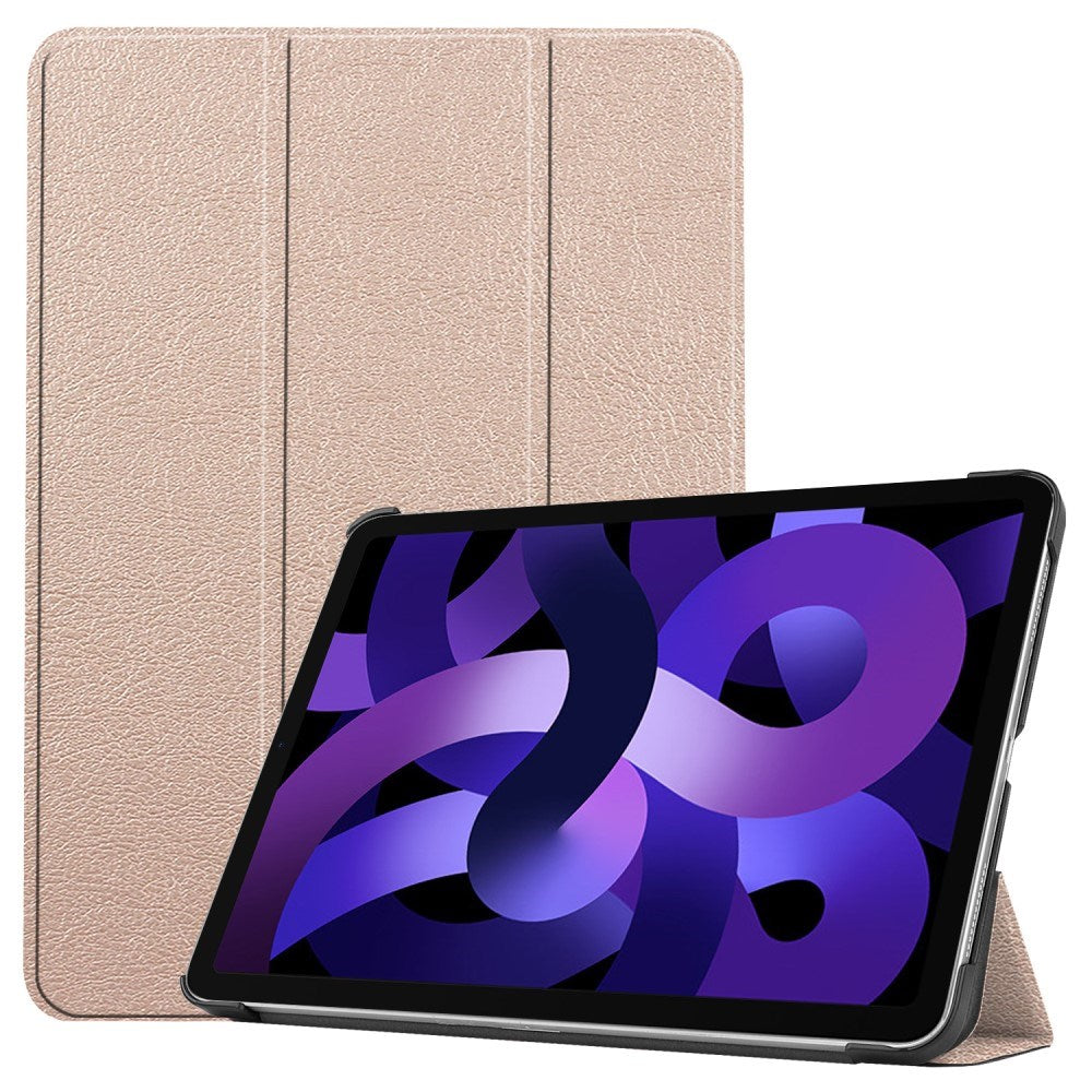 EIDERWOOD iPad Air 11" (2026 / 2025 / 2024) Litchi Tri-Fold Skinn Flip Deksel - Gull