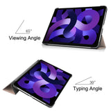 EIDERWOOD iPad Air 11" (2026 / 2025 / 2024) Litchi Tri-Fold Skinn Flip Deksel - Gull