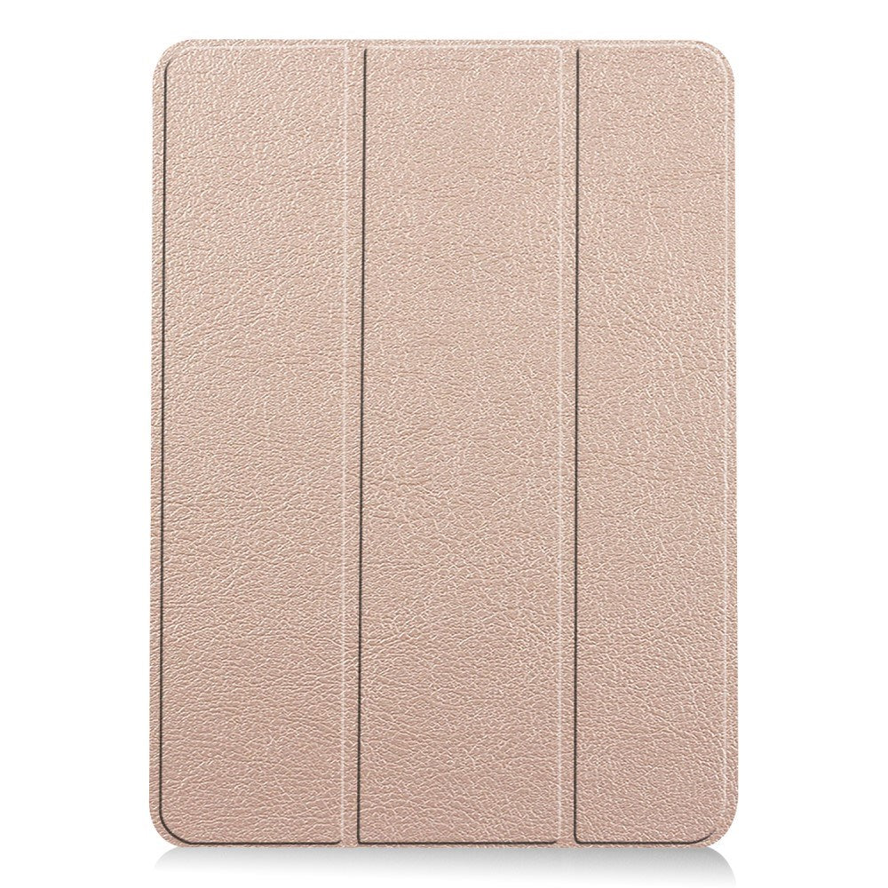 EIDERWOOD iPad Air 11" (2026 / 2025 / 2024) Litchi Tri-Fold Skinn Flip Deksel - Gull