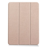 EIDERWOOD iPad Air 11" (2026 / 2025 / 2024) Litchi Tri-Fold Skinn Flip Deksel - Gull