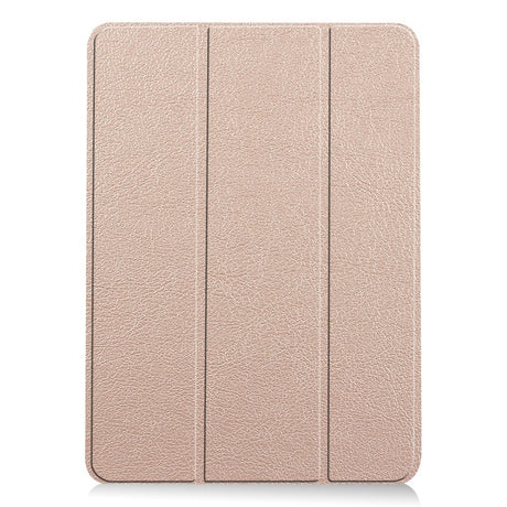 EIDERWOOD iPad Air 11" (2026 / 2025 / 2024) Litchi Tri-Fold Skinn Flip Deksel - Gull