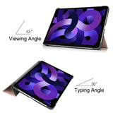 EIDERWOOD iPad Air 11" (2026 / 2025 / 2024) Litchi Tri-Fold Skinn Flip Deksel - Rose Gold