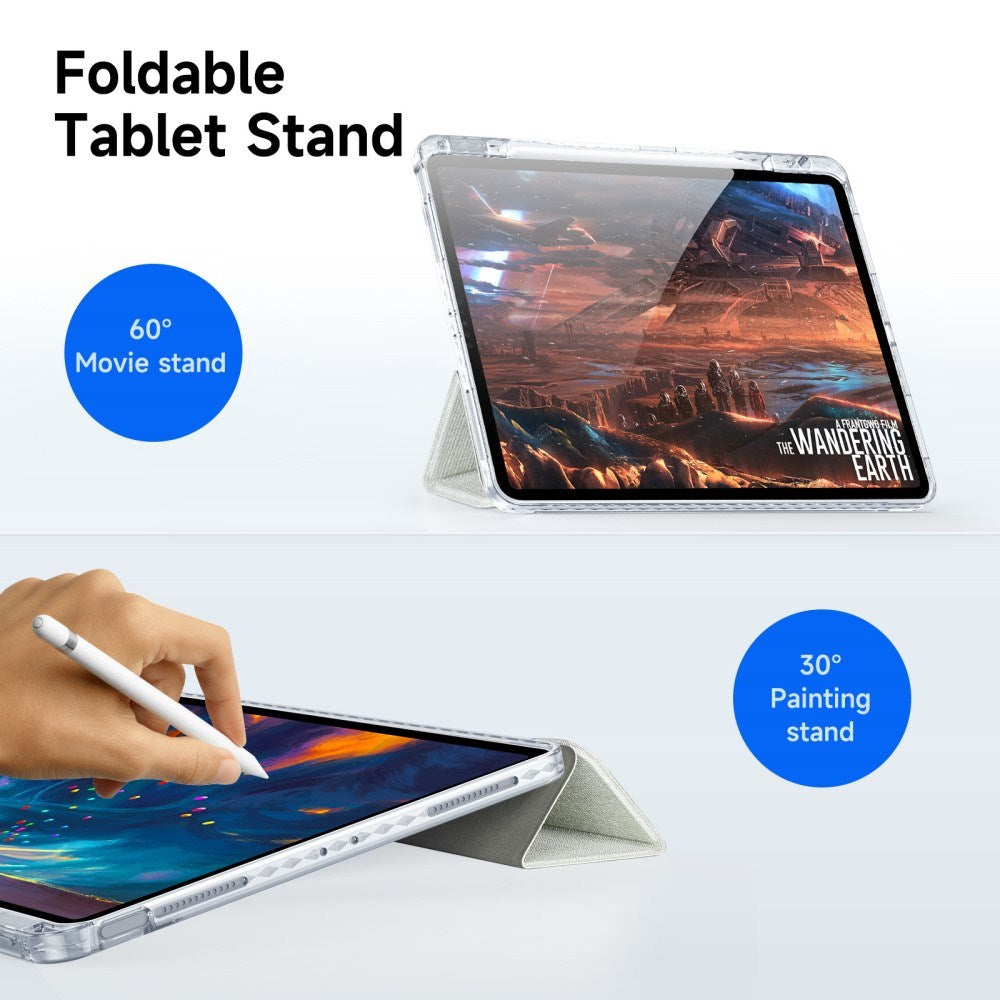iPad Air 13" (2026 / 2025 / 2024) DUX DUCIS Unid Series Tri-Fold Flip Deksel - Gjennomsiktig / Grønn