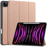 EIDERWOOD iPad Air 13" (2026 / 2025 / 2024) Tri-Fold Kunst Skinn Deksel med Apple Pencil Holder - Rose Gold