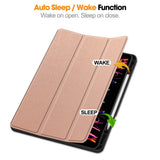 EIDERWOOD iPad Air 13" (2026 / 2025 / 2024) Tri-Fold Kunst Skinn Deksel med Apple Pencil Holder - Rose Gold