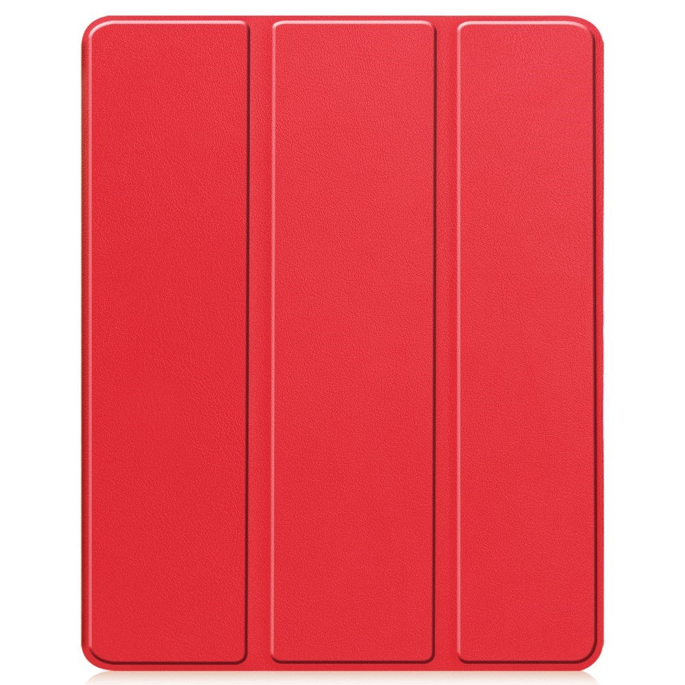 EIDERWOOD iPad Air 13" (2026 / 2025 / 2024) Tri-Fold Kunst Skinn Deksel med Apple Pencil Holder - Rød