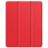 EIDERWOOD iPad Air 13" (2026 / 2025 / 2024) Tri-Fold Kunst Skinn Deksel med Apple Pencil Holder - Rød