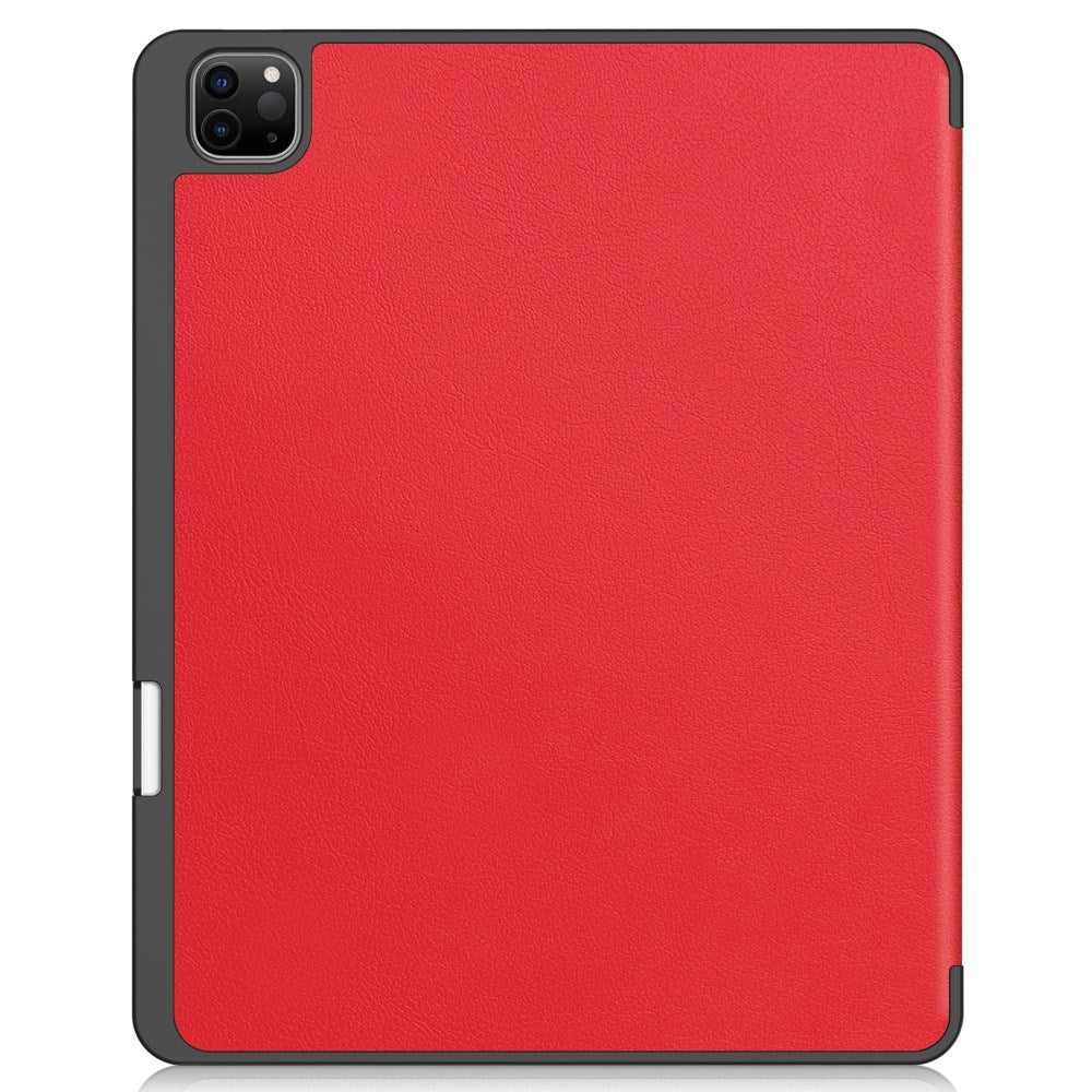 EIDERWOOD iPad Air 13" (2026 / 2025 / 2024) Tri-Fold Kunst Skinn Deksel med Apple Pencil Holder - Rød